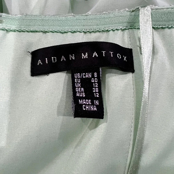 NWT Aidan Mattox Sage Green Lace Strapless Dress $220 - Picture 9 of 9